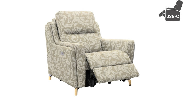 Parker Knoll Portland Recliner Armchair USB Austen Oatmeal Vintage Oak Leg
